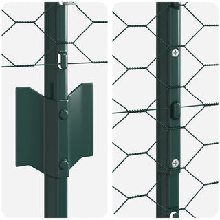 Sechseckiges Gartenzaun-Set Set aus 2 Grün Metall 25 x 1 m