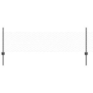 Sechseckiger Gartenzaun Set Set aus 2 Grau Stahl 25 x 0.5m