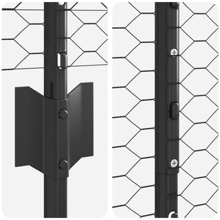Gartenzaun-Set Set aus 2 Grau Stahl 1,5 m breit, 25 m lang