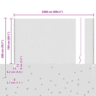 Sechseckiger Gartenzaun Set Set aus 2 Grün Metall 25 x 1,5 m