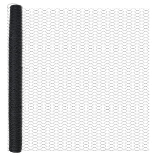 Gartenzaunset Set aus 2 Grau Pulverbeschichteter Stahl 25 x 1,5 m