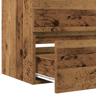 Waschbeckenunterschrank mit eingebautem Becken Schwarze Eiche Ingenieure Holz, vidaXL Waschbeckenunterschrank Alter Holz 41x38,5x45 cm Ingenieure Holz