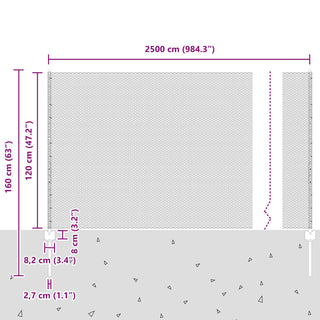 Gartenzaun Set Set von 2 Grau Pulverbeschichteter Stahl