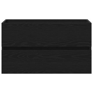 Waschbeckenunterschrank mit eingebautem Waschbecken Schwarz Eiche Holzwerkstoff, vidaXL Waschbeckenunterschrank Schwarz Eiche 80x38,5x45 cm Holzwerkstoff
