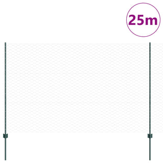 Gartenzaun Set 2er Set Grün Metall 25 x 1,5 m Gartenzaun