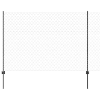 Gartenzaunset Set aus 2 Grau Pulverbeschichteter Stahl 25 x 1,5 m