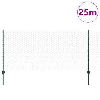 Sechseckiges Gartenzaun-Set Set aus 2 Grün Metall 25 x 1 m