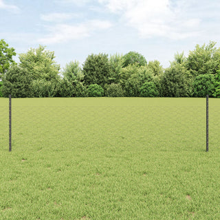 Sechseckiger Gartenzaun Set Set aus 2 Grau Stahl 25 x 0.5m