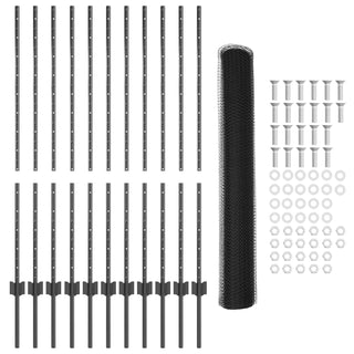 Gartenzaun Set Set von 2 Grau Pulverbeschichteter Stahl
