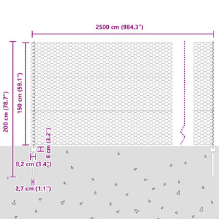 Gartenzaun Set 2er Set Grün Metall 25 x 1,5 m Gartenzaun