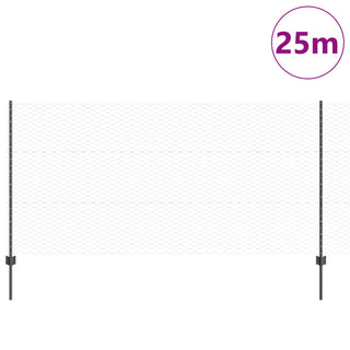 Metallgartenzaunset Set aus 2 Grau, Schwarz Metall 25 x 1,2 m