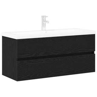 Waschbecken Schrank mit integriertem Becken Schwarze Eiche Holzwerkstoff, vidaXL Waschbecken Schrank Schwarze Eiche 90x38.5x45 cm Holzwerkstoff