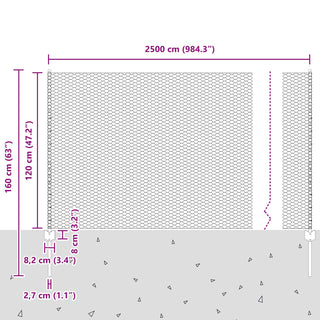 Metallgartenzaunset Set aus 2 Grün Metall 25 x 1,2 Meter