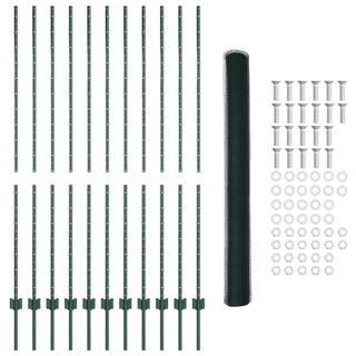 Sechseckiger Gartenzaun Set Set aus 2 Grün Metall 25 x 1,5 m