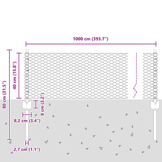 Sechseckiges Gartenzaun-Set Set von 2 Grün