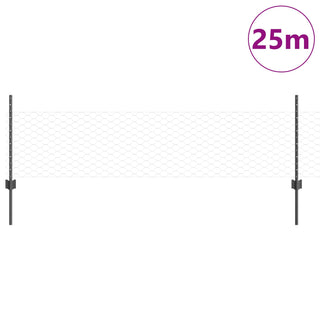Sechseckiger Gartenzaun Set Set aus 2 Grau Stahl 25 x 0.5m