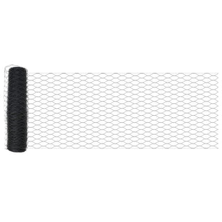 Sechseckiger Gartenzaun Set Set aus 2 Grau Stahl 25 x 0.5m