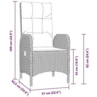 5-teiliges Garten-Essset Schwarz Poly-Rattan
