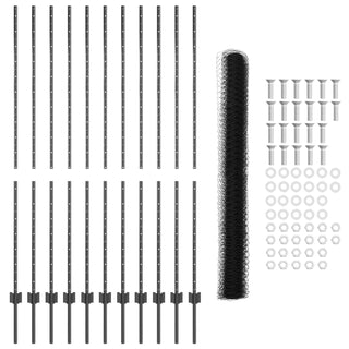 Gartenzaunset Set aus 2 Grau Pulverbeschichteter Stahl 25 x 1,5 m