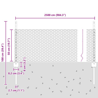 Gartenzaun-Set 2 Stück Grün PVC-beschichteter Stahl 25 x 0,5 m