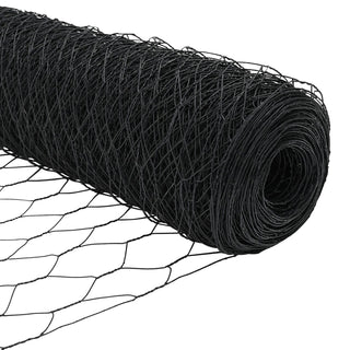 Sechseckiger Gartenzaun Set Set aus 2 Grau Stahl 25 x 0.5m